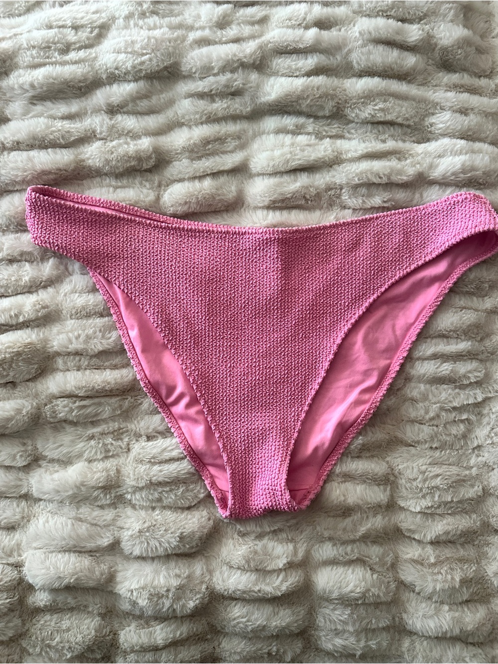 Show Me Your MuMu Pink Textured Bikini Bottom